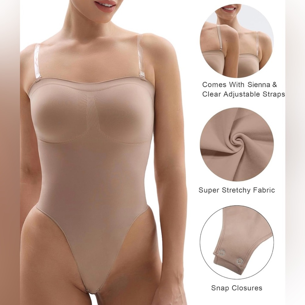 NWT Shaperx seamless, strapless shapewear/bodysuit - size S/M